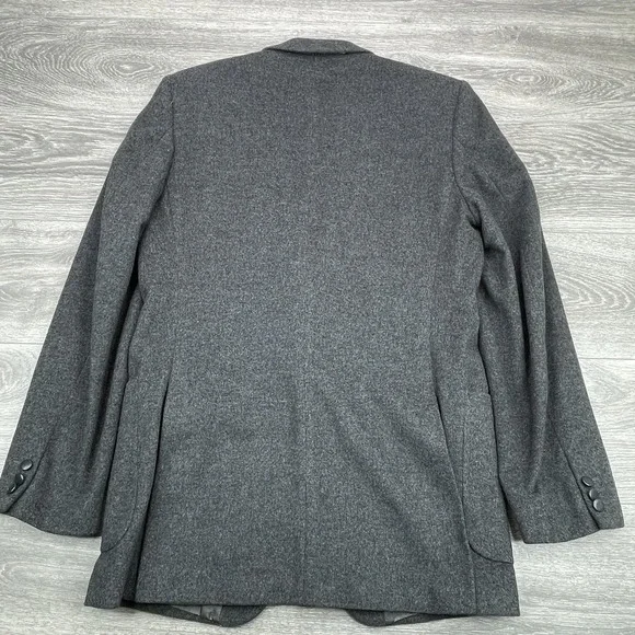Yves Saint Laurent Blazer Mens Large Gray 2 Button Made in France 90s Vintage